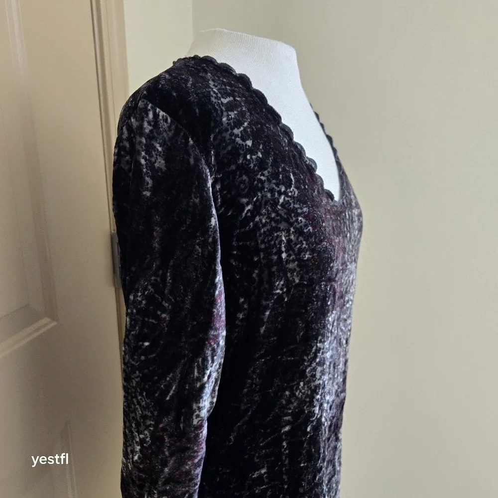 Johnny Was velvet lace whimsigoth blouse M